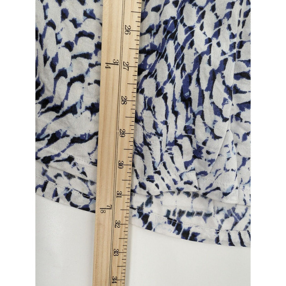 Soft Surroundings XL Blue White Tie Dye Beaded Laced Tie Rayon Tunic - Picture 10 of 10